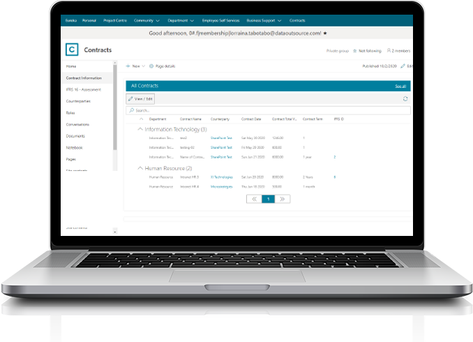 Eureka Intranet Contract Center Addon